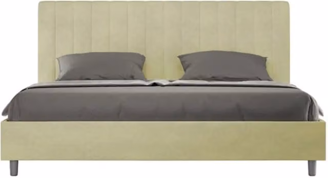 Letto matrimoniale king size Agueda Ityhome con contenitore imbottito in microfibra colore tè verde L/P/H: 230 x 215 x 122 cm – 1