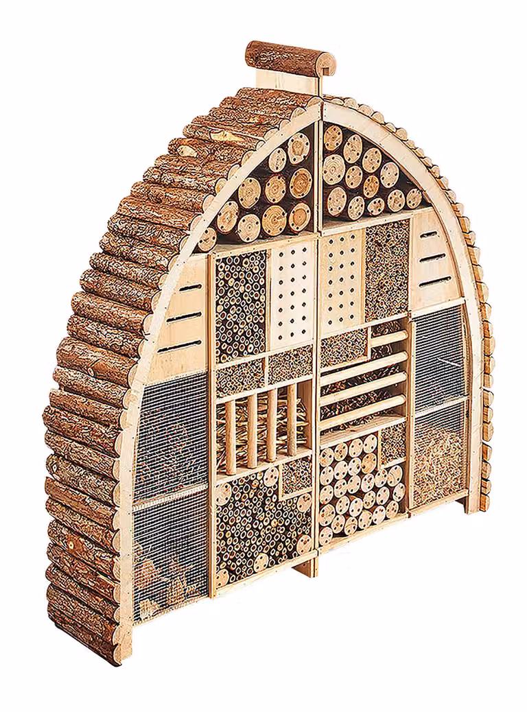Kobolo hotel per insetti LUXURY XXL 101x23x109 cm a forma di arco - diviso in due parti - hotel per insetti Home hotel per api giardino decorazione giardino cassetta nido