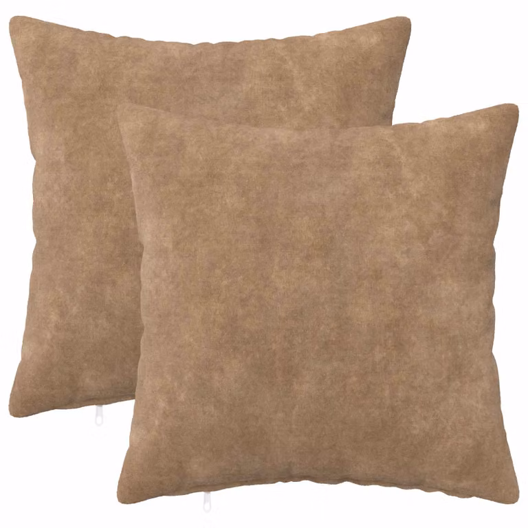 vidaXL Cuscino con cuscino HEERLEN 2 pz Tortora Fleece in microfibra