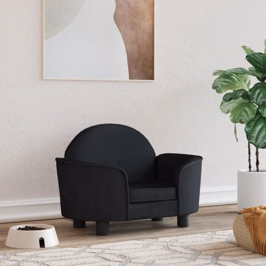 The Living Store Letto per cani nero 66x40x45 cm in velluto