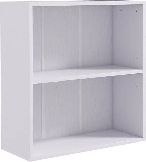 Libreria portaoggetti HOMCOM con 2 scomparti e scaffale regolabile, bianco, L: 60 cm, P: 24 cm, H: 63 cm