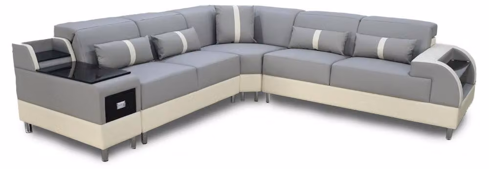 Ecksofa L-Form Sofa Couch Design Polster Modern Eckgarnitur Grau