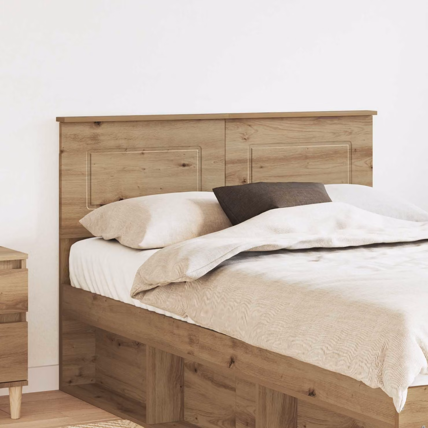 Testiera per letto vidaXL in legno ingegnerizzato Rovere, marrone, H 90 cm x L 138 cm x P 3 cm