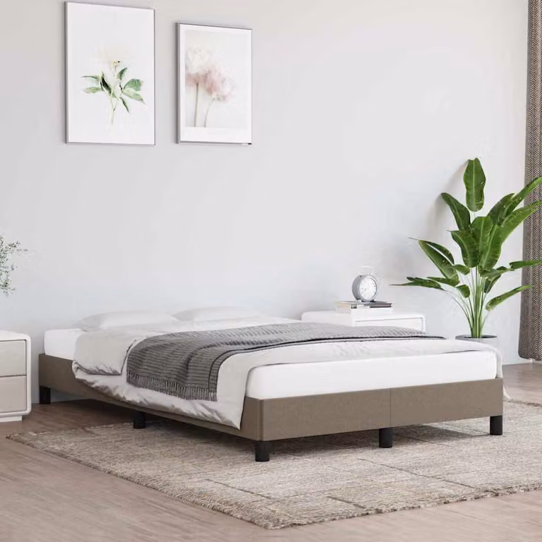 Giroletto vidaXL senza materasso in tessuto beige con doghe in legno L/P: 120 x 200 cm
