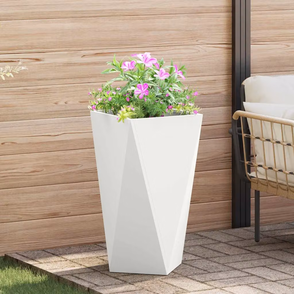 Fioriera vidaXL in acciaio bianco L/P/H: 40 x 40 x 75 cm