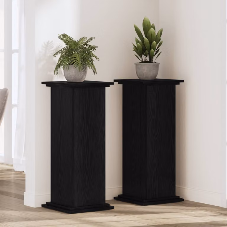vidaXL Supporto per piante in legno MDF Nero L/P/H: 33 x 33 x 100 cm