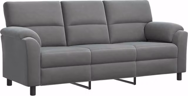 Divano moderno in velluto vidaXL Grigio Scuro e Nero L: 214 cm, P: 85 cm, H: 93 cm – 1