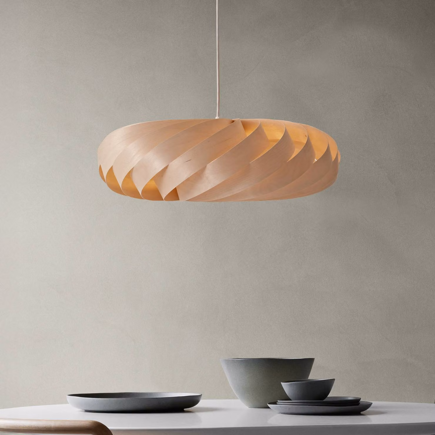 Tom Rossau Lampada a sospensione TR5, dimmerabile, Legno chiaro, Soggiorno / Sala da pranzo, Legno, Scandinavo, Lampada a sospensione