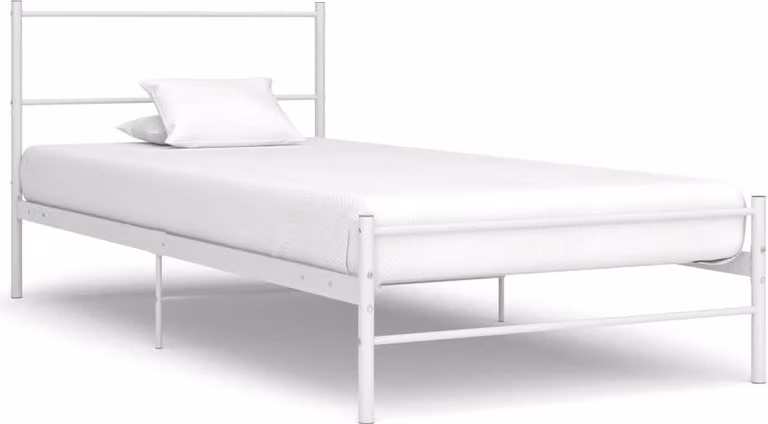 The Living Store Struttura letto in metallo bianco 100 × 200 cm