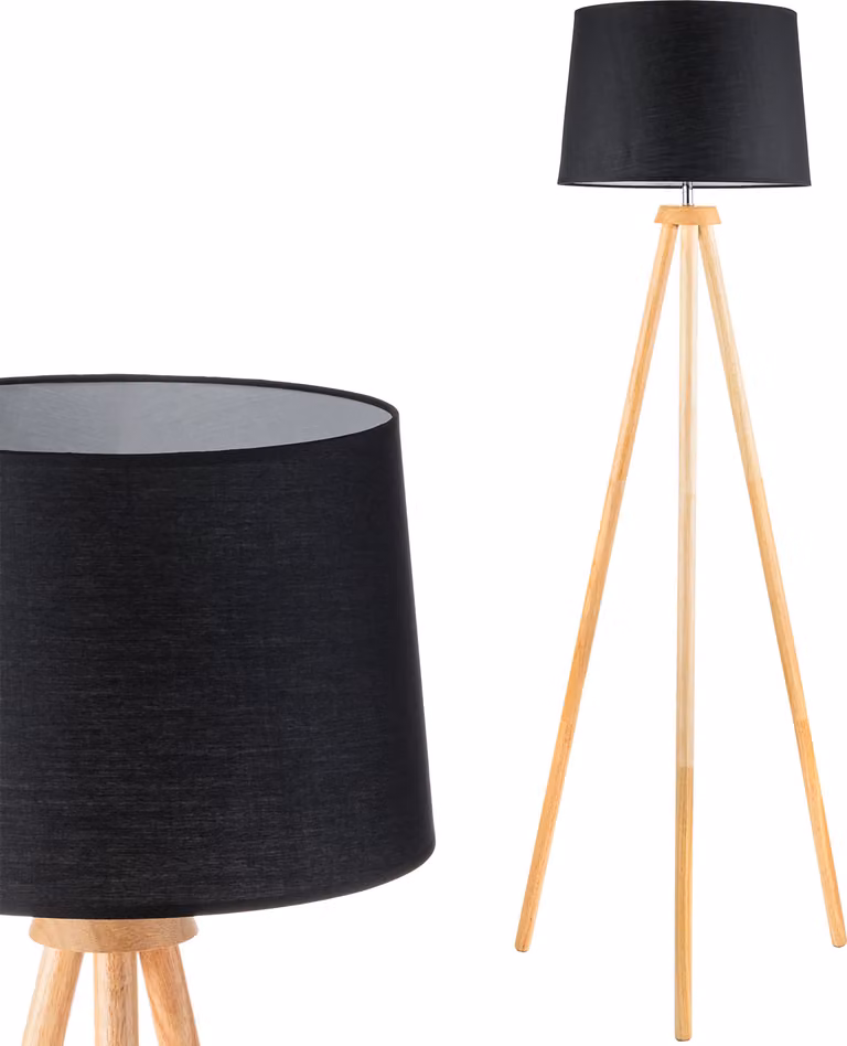 LUMILED lampada da terra a treppiede, lampada da terra moderna a treppiede, lampada da terra da soggiorno con paralume, lampada da lettura da terra per soggiorno, camera da letto, ufficio