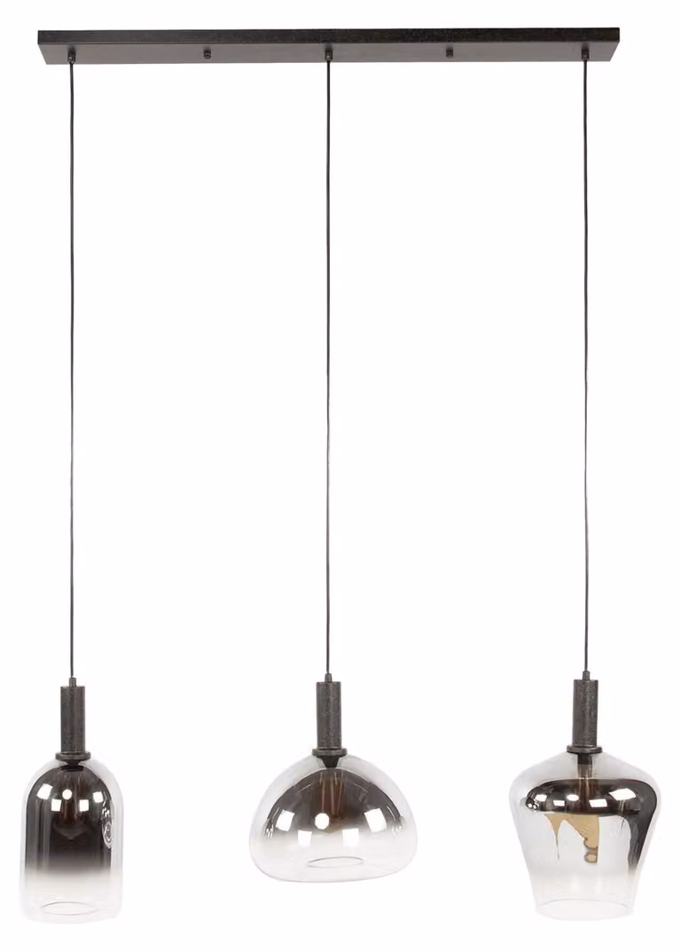 Lampada da soffitto FURNLUX Zenith Nero e vetro nero 105 cm / Colore principale: nero / Dimensioni: 105 x 150 x 28 cm