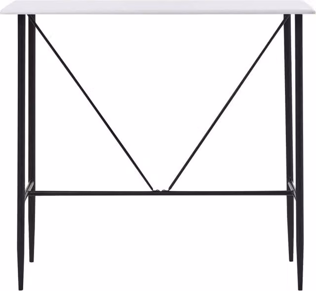 Tavolo da bar moderno bianco in MDF e metallo L/P/H: 120 x 60 x 110 cm
