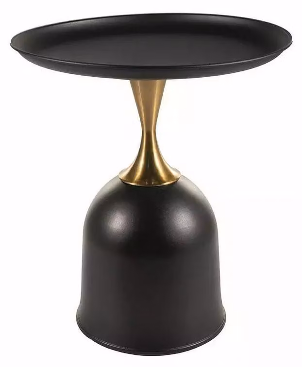 FURNLUX Tavolino Libra, nero e oro, 51 cm / Colore principale: / Dimensioni: