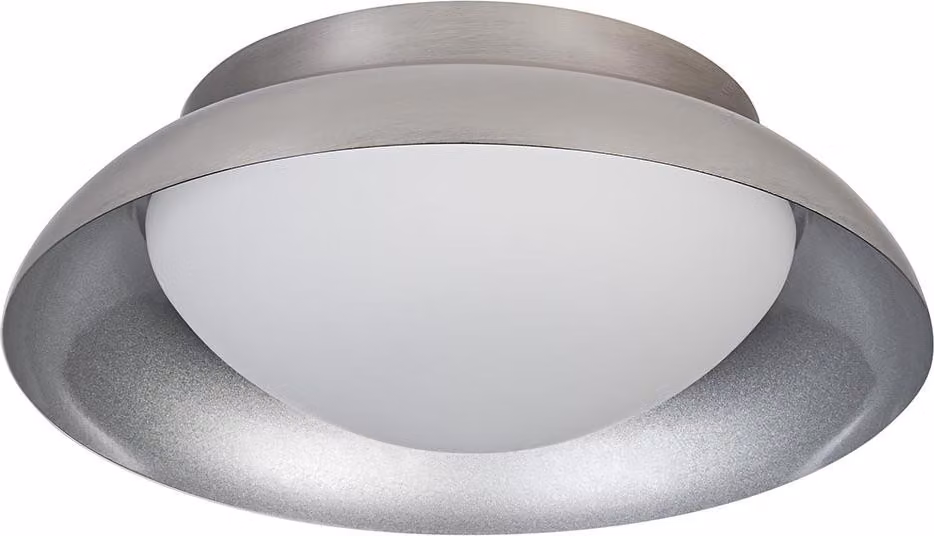 LEDVANCE ORBIS MADRID plafoniera 305 mm, nichel, base 2XE27, equipaggiabile con lampada intelligente, alta qualità, design moderno, alloggiamento in metallo, adatta per uso interno, rotonda, classe di protezione IP20