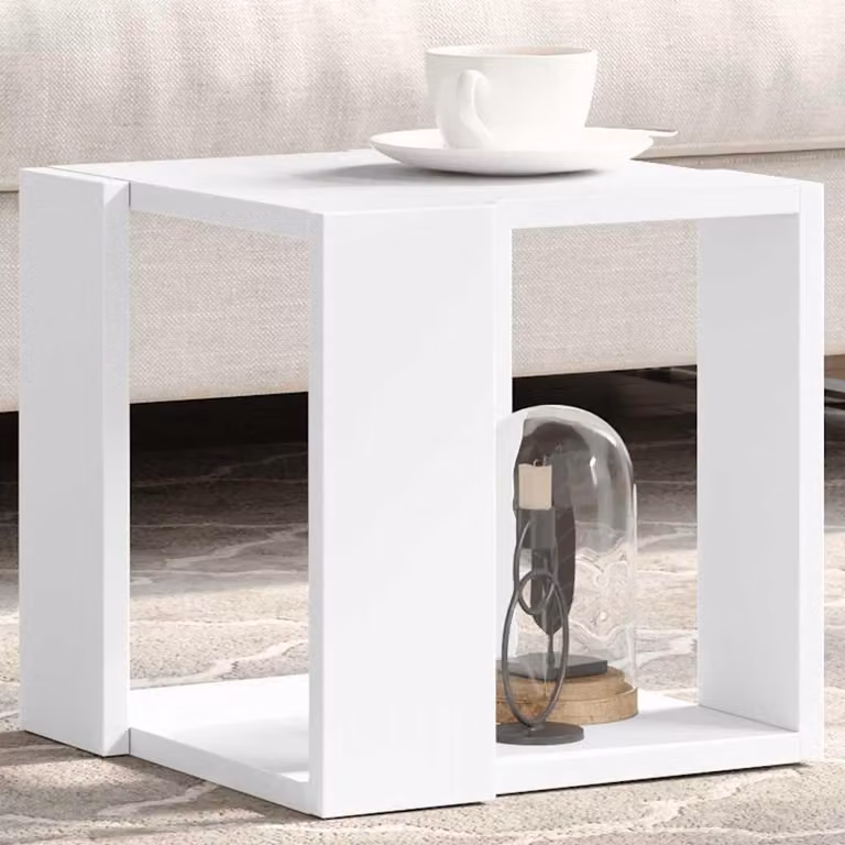 Tavolino da salotto bianco moderno con spazio contenitivo