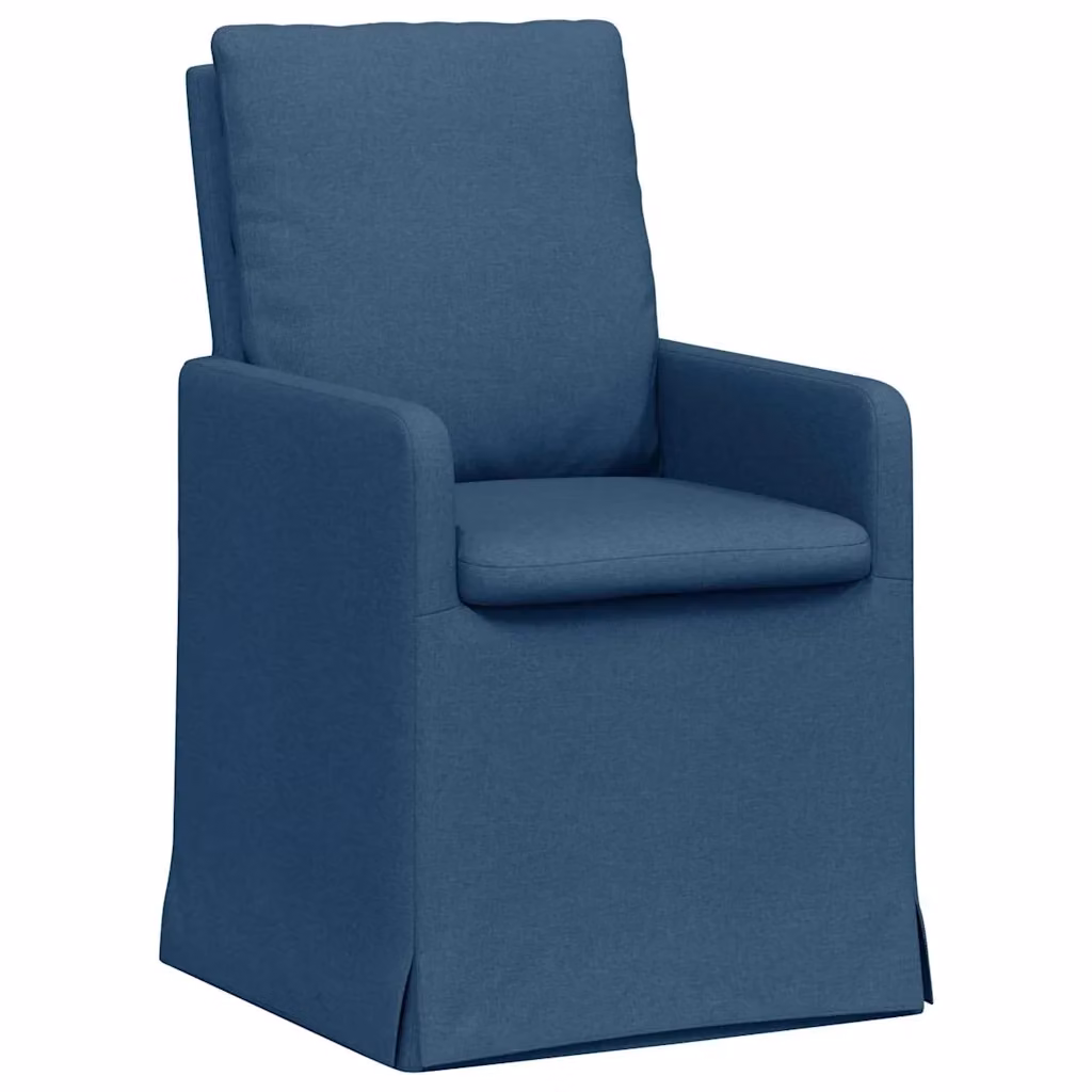 Set di 2 sedie da pranzo vidaXL in tessuto blu con struttura in metallo e legno, L 57 cm x P 67 cm x H 98 cm – 2