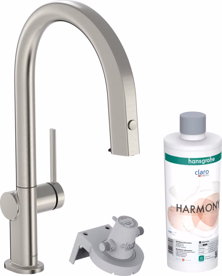 hansgrohe Aqittura M91 Mitigeur de cuisine, kit de démarrage, Filtersystem 210, extractible jusquà 50cm, 1jet, 76801800, 76801800
