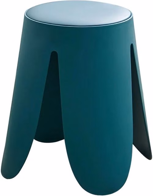 Set di 6 Sgabelli Johnny In Pp+pu Blu Ottanio Ø 45x H45 Cm