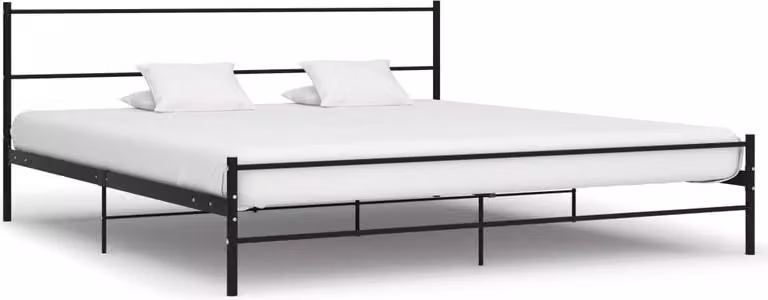 The Living Store Struttura letto in metallo nero 200×200 cm