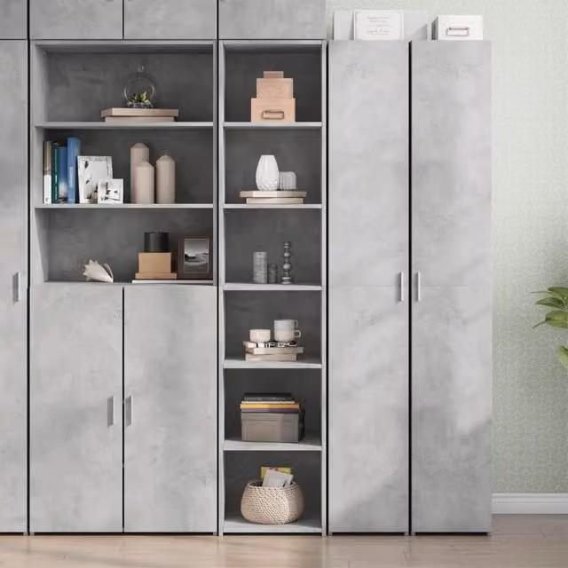 Credenza moderna vidaXL in legno e MDF grigio per sala da pranzo L/P/H: 40 x 40 x 185 cm