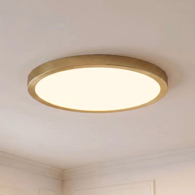 Plafoniera soffitto Sorela Lindby, dimmerabile, Ottone / Oro, Soggiorno / Sala da pranzo, Metallo, Moderno, Plafoniera