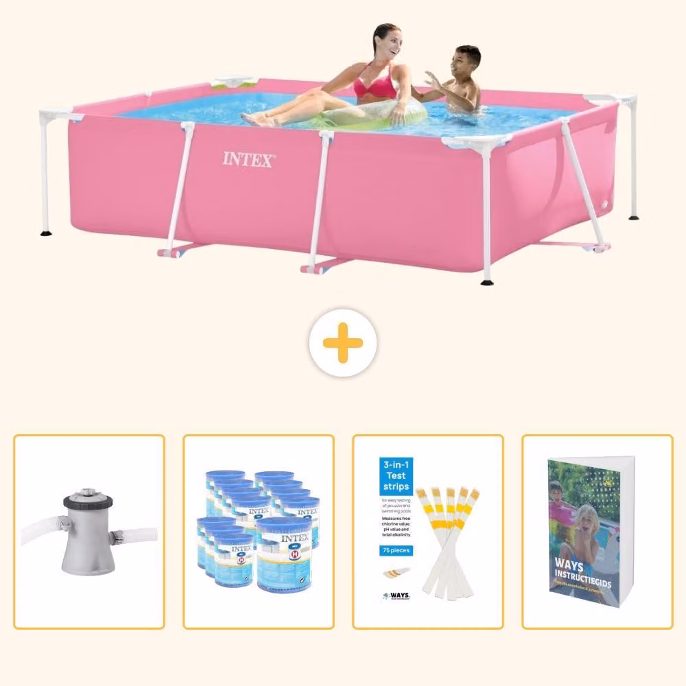 Piscina fuori terra rettangolare - 220x150x60 cm - 5 pezzi - Modello SCB123