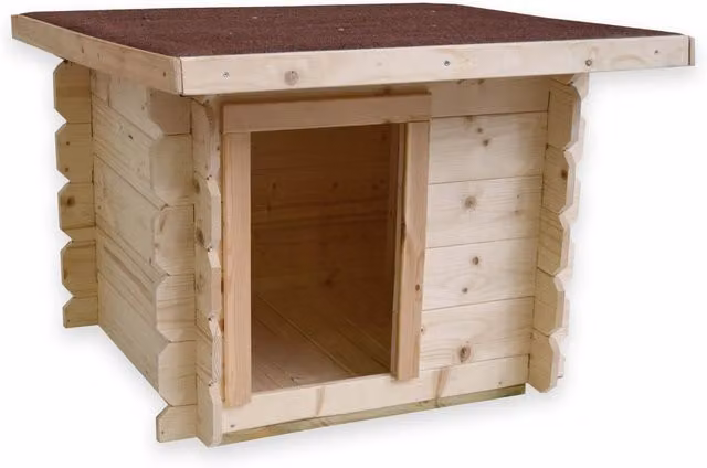Cuccia per cani da esterno Laila di GIORDANOSHOP in legno di abete naturale marrone, L 77 cm x P 60 cm x H 64 cm