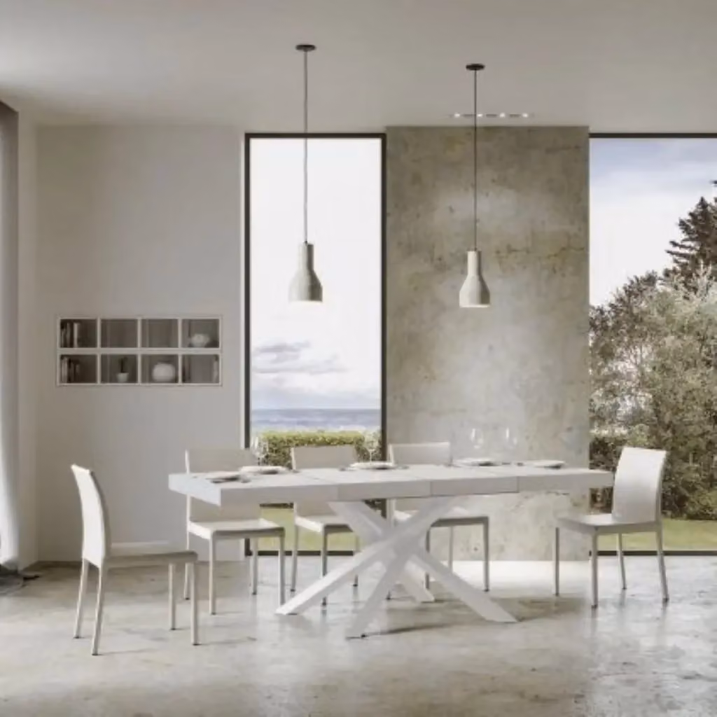 Tavolo allungabile Volantis Premium Itamoby colore bianco frassino con gambe bianche L: 130-234 cm, P: 90 cm – 2