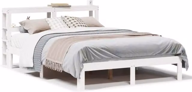 Letto matrimoniale | Letto per adulti | Giroletto con Testiera senza Materasso Bianco 120x200 cm