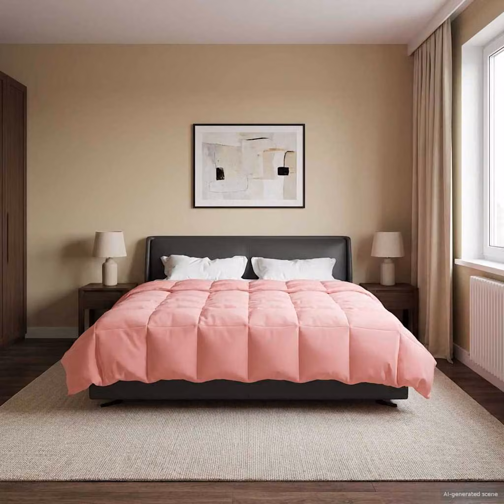 vidaXL Piumone Invernale in Microfibra Traspirabile e Reversibile, Rosa, L 220 x P 260 cm