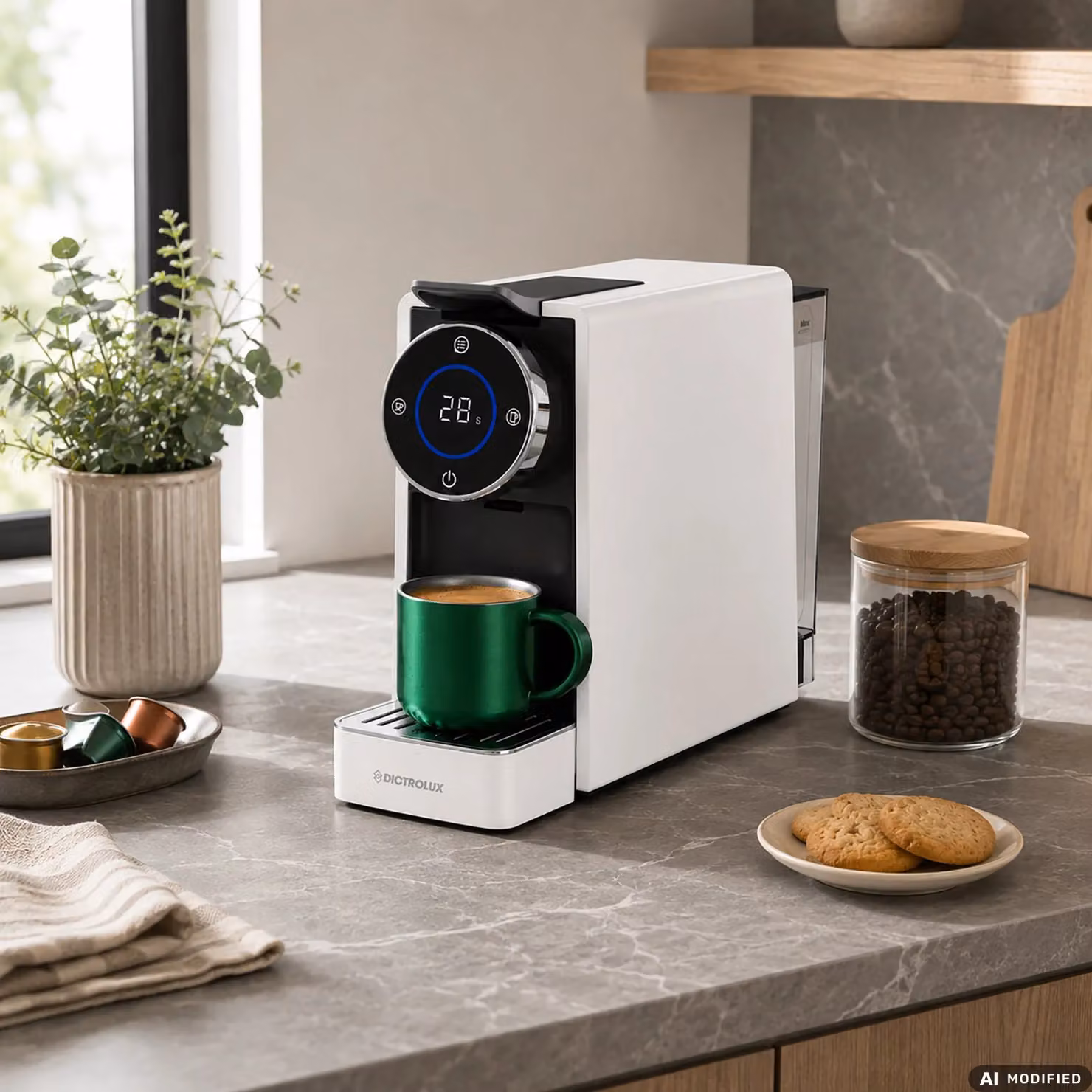 Macchina da Caffè Digitale DICTROLUX Rebeka ST-502S White, 1450 Watt, Compatibile con Capsule Nespresso Original – 2