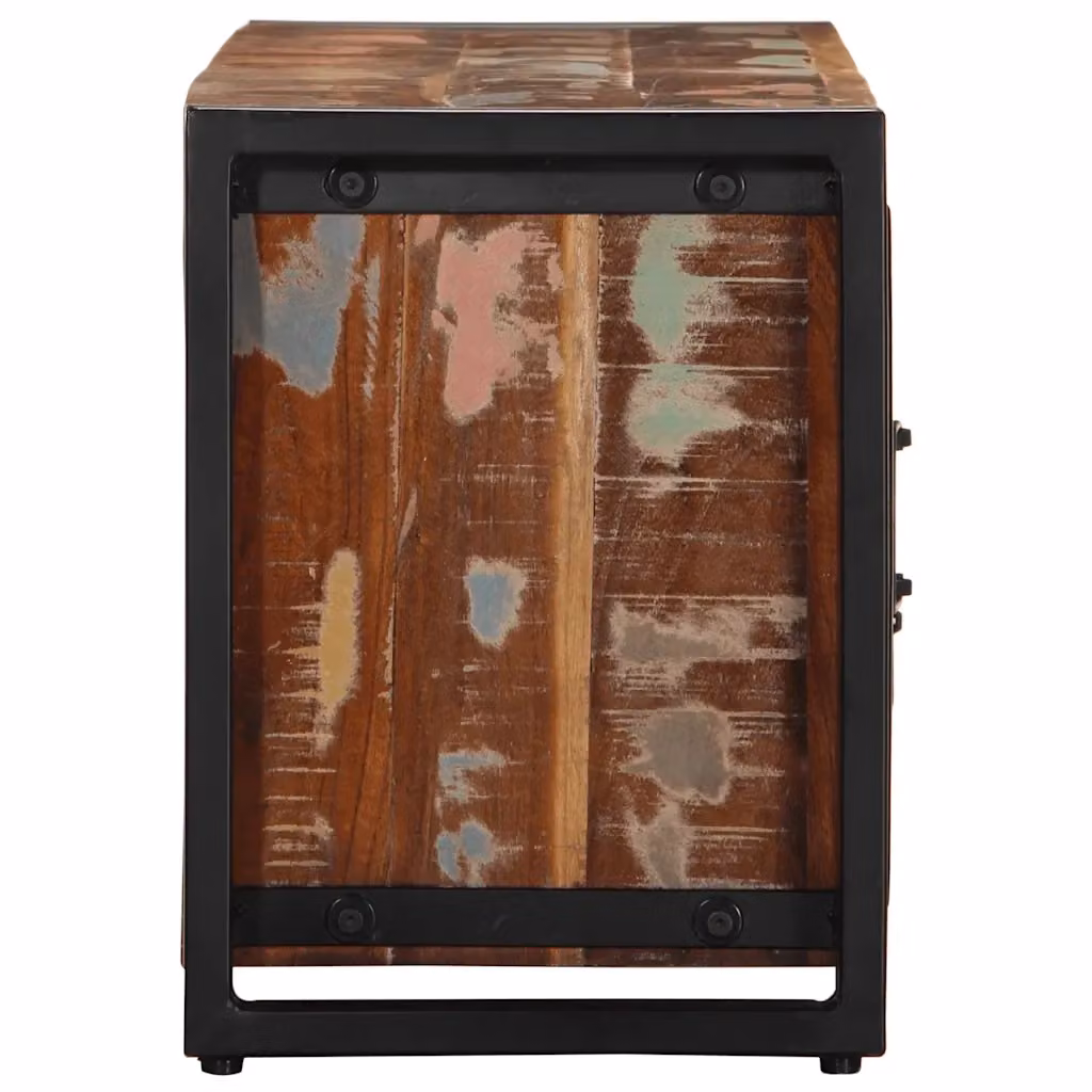 Mobile Porta TV Industrial vidaXL in Legno e Metallo, Disponibile in Nero o Marrone, L 100 x P 30 x H 40 cm – 2