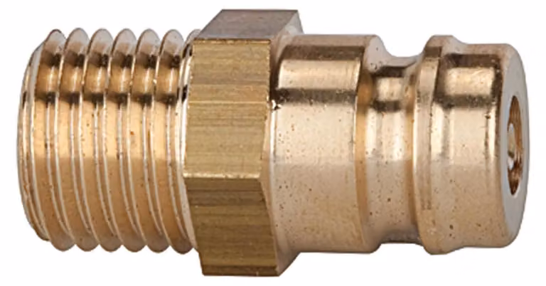 Nipplo ad innesto Riegler per termoregolazione DN 9 con AG, con valvola di intercettazione, M14x1,5