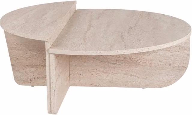 Tavolino da caffè in legno "Orion" - 90 x 60 x 30 cm - Travertino