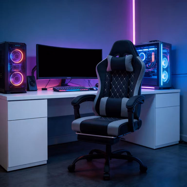 Sedia da ufficio girevole, sedia ergonomica per computer, sedia da gaming con massaggio (solo sedia da ufficio) - Nero + Grigio