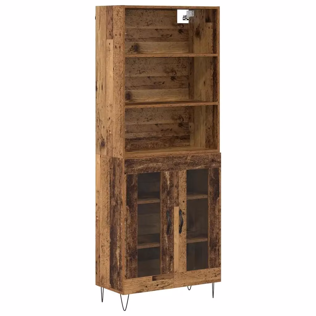 Credenza moderna vidaXL in legno e metallo marrone L: 69,5 cm, P: 34 cm, H: 180 cm – 2