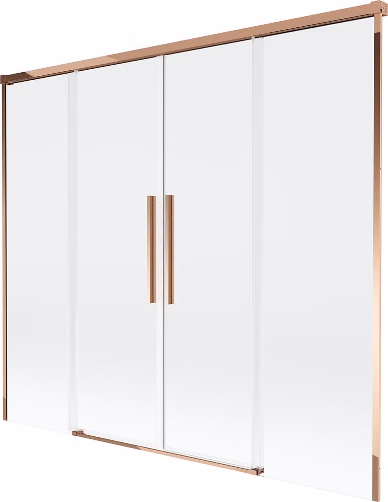Mexen Rox parete doccia per vasca a 2 ante scorrevoli 180 x 150 cm, trasparente, oro rosa - 8C9-180-002-60-00