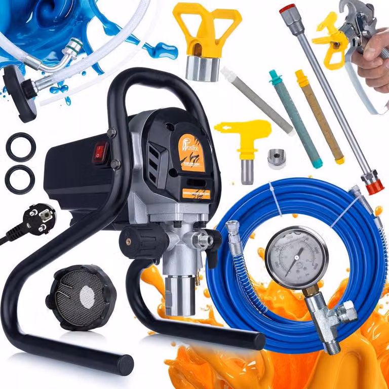 Spruzzatore di vernice da 1200W – Potente sistema di verniciatura con 3 filtri e tubo da 30 cm per una vasta copertura