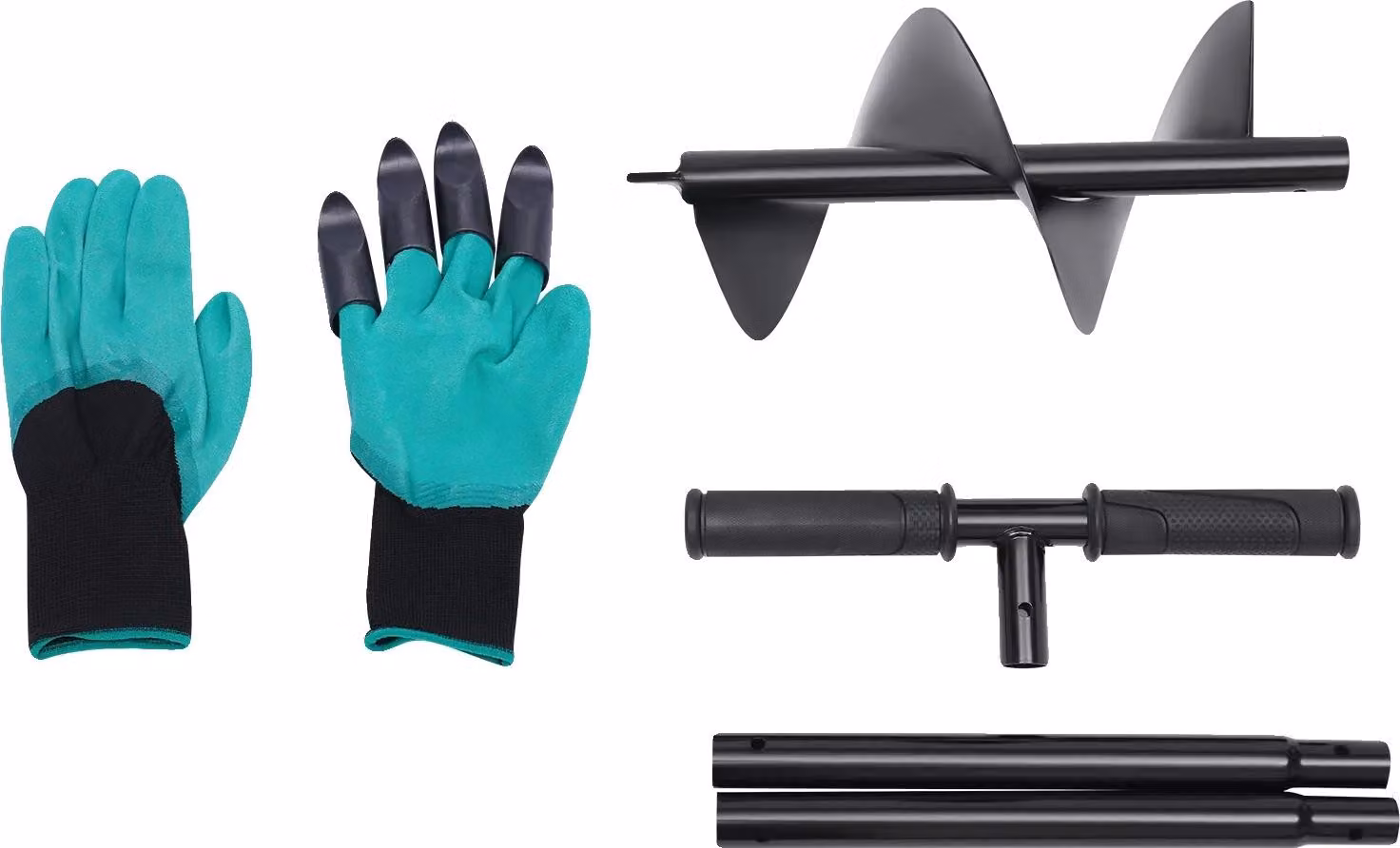 Trapano manuale da giardino, funzionamento ecologico, regolabile in altezza, nero