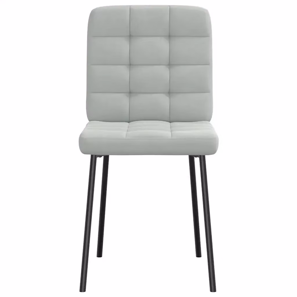 Set di 6 sedie da pranzo vidaXL in velluto grigio con struttura in metallo e legno per soggiorno o cucina – 2