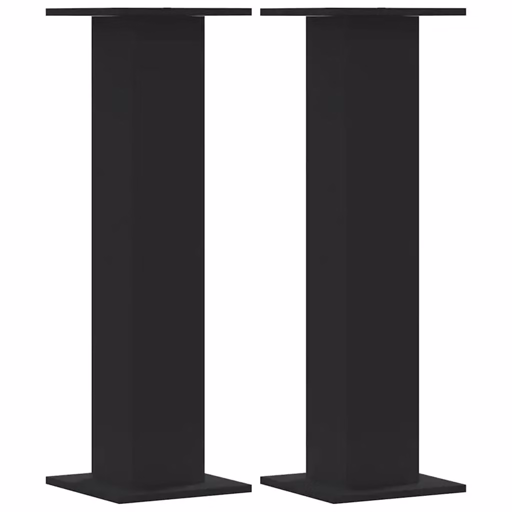 Set di 2 supporti per piante vidaXL in legno multistrato nero, L/P/H: 30 x 30 x 95 cm – 2