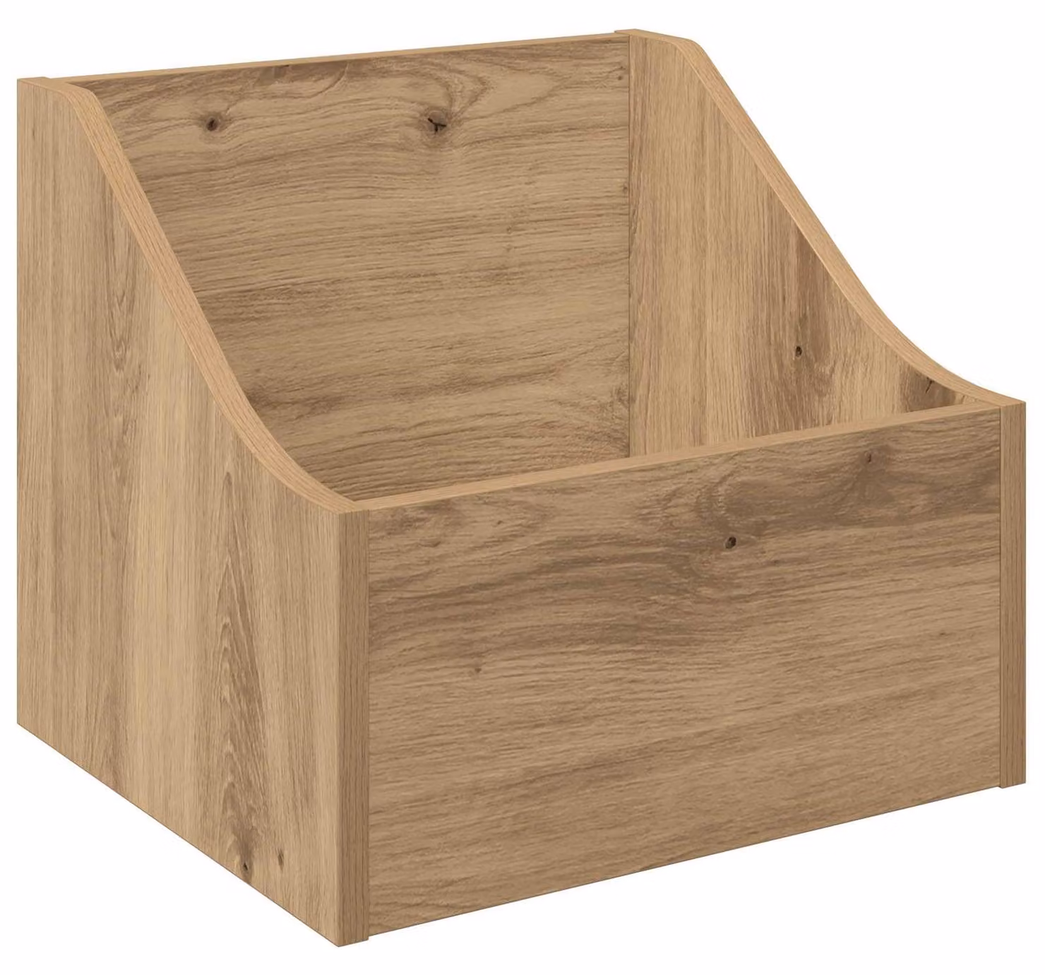 Mobile porta dischi in legno, finitura "Artisan Eiche", dimensioni 37 x 33 x 32 cm