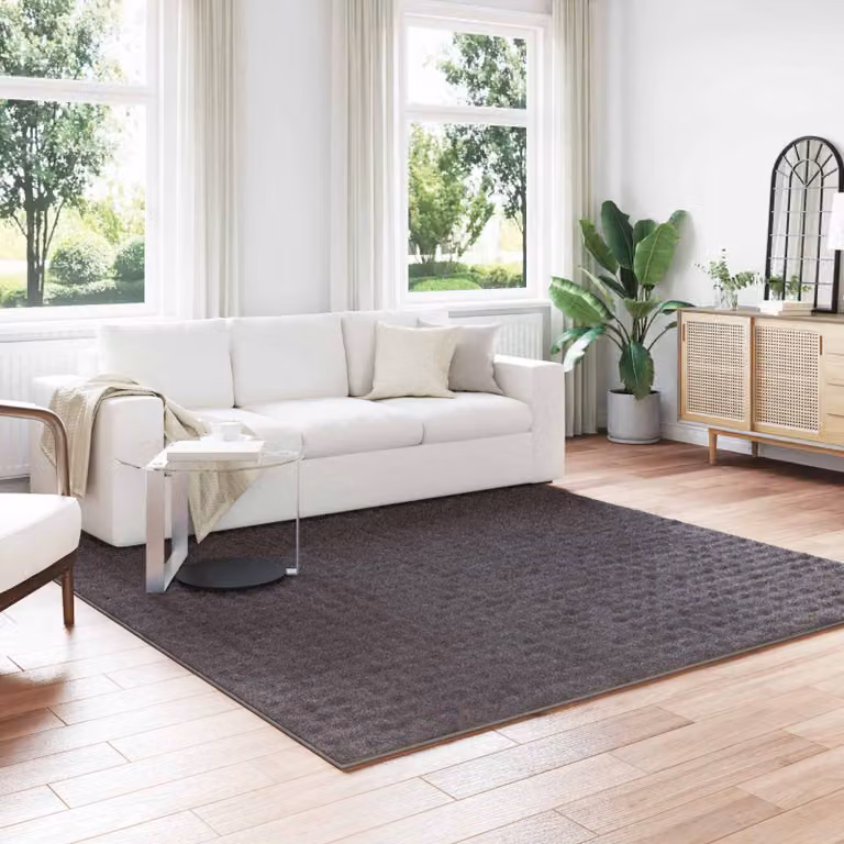 vidaXL Tappeto Quadrato SIROLO Antracite in Poliestere Lavabile e Antiscivolo 240 x 240 cm