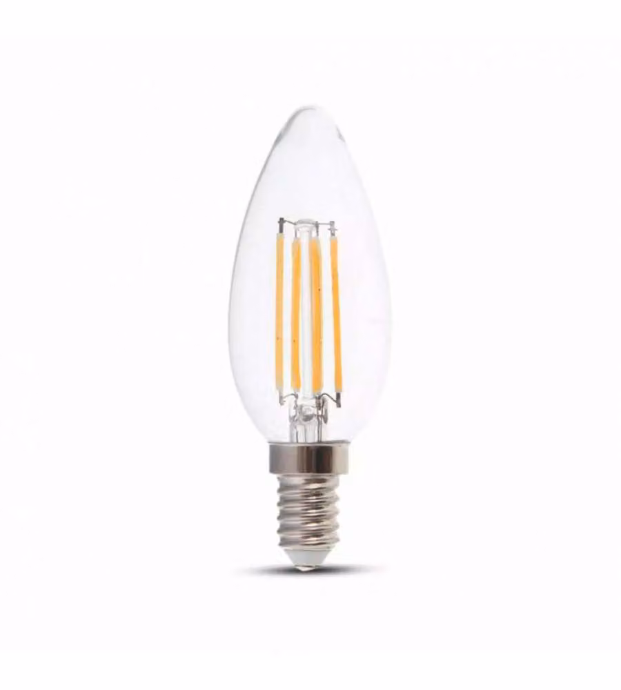 Lampadina LED Bulb E14 6W 130LM/W Candela Filamento 6400K