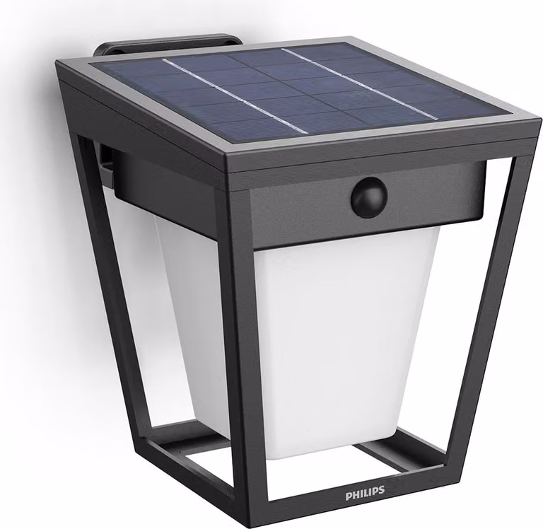 Applique solare a LED, doppia luminosità, nera, IP44