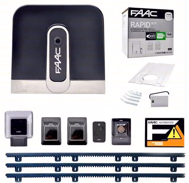FAAC RAPID C720 KIT 3 MT DI CREMAGLIERA IN NYLON AUTOMAZIONE CANCELLO SCORREVOLE