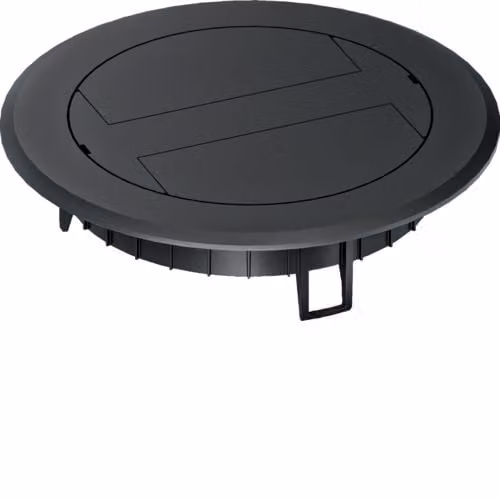 Coperchio ribaltabile in plastica per scatola di derivazione R02, nero intenso BSR02KK9005 HAGER