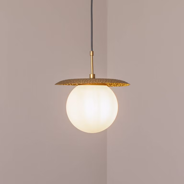 Lampada a sospensione in vetro Anemon Opviq, dimmerabile, Ottone / Oro, Soggiorno / Sala da pranzo, Vetro, Moderno, Lampada a sospensione