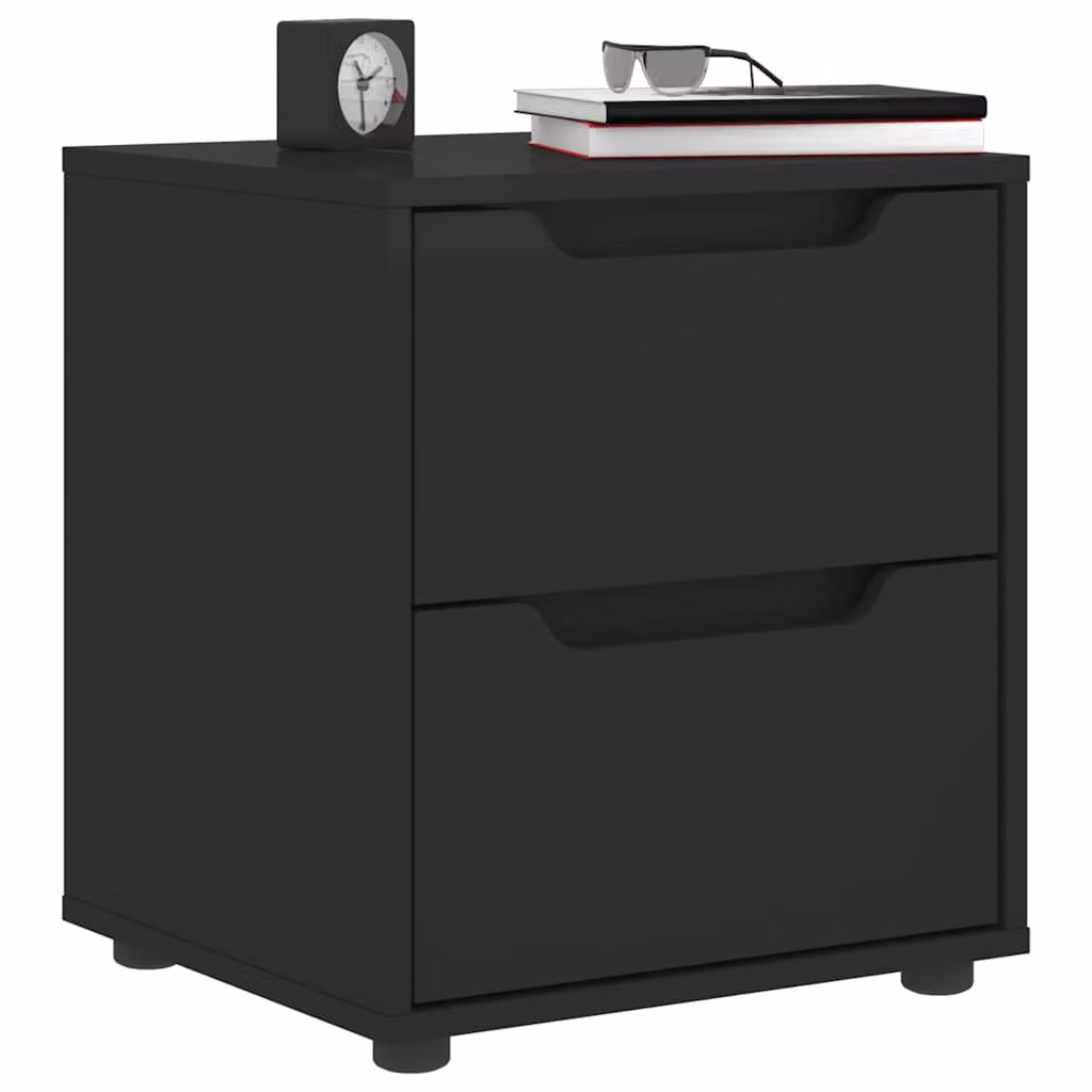 Comodino moderno vidaXL VISNES nero in legno e MDF L: 45 cm, P: 40 cm, H: 50 cm