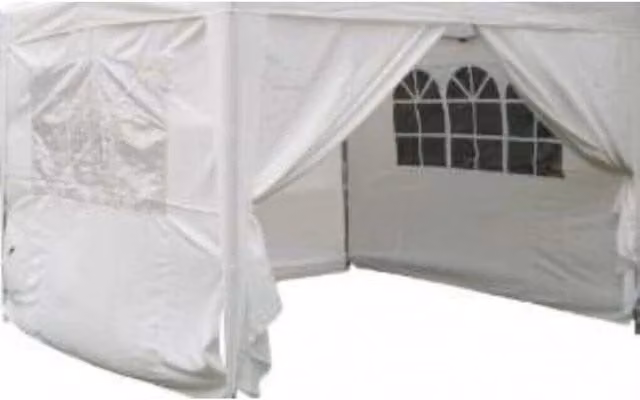 Set Pareti Laterali Gazebo Professional 3x4,5 m in Poliestere Bianco